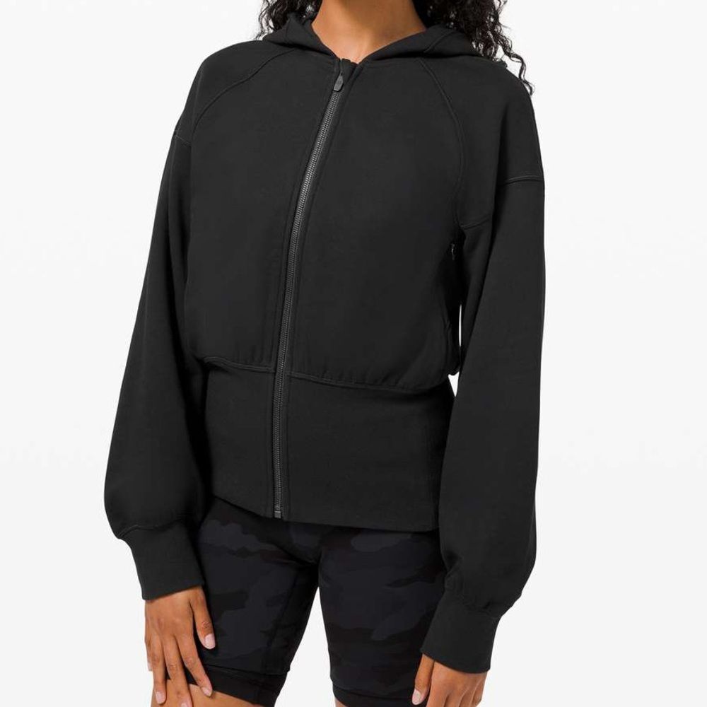 NWOT Lululemon Hugged-Waist Cotton Zip Hoodie Black Size 8